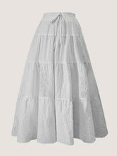 SWEETERA - TIE WAIST 4 TIER WHITE TEXTURED COTTON SKIRT